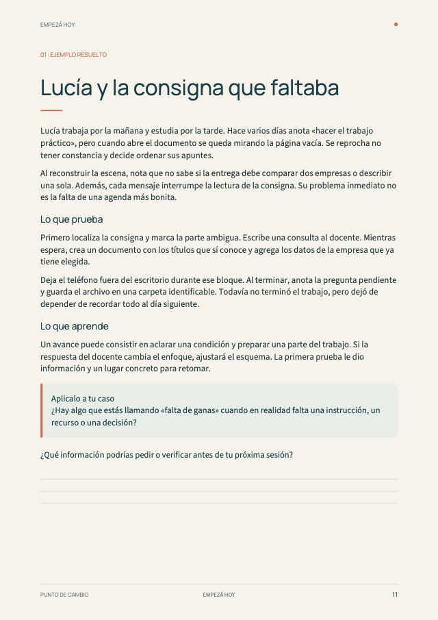 Lucía y la consigna que faltaba